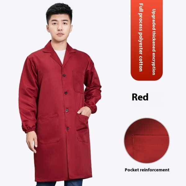 Work Clothes Blue Long Sleeve Dustproof Unlined Long Gown - Image 10