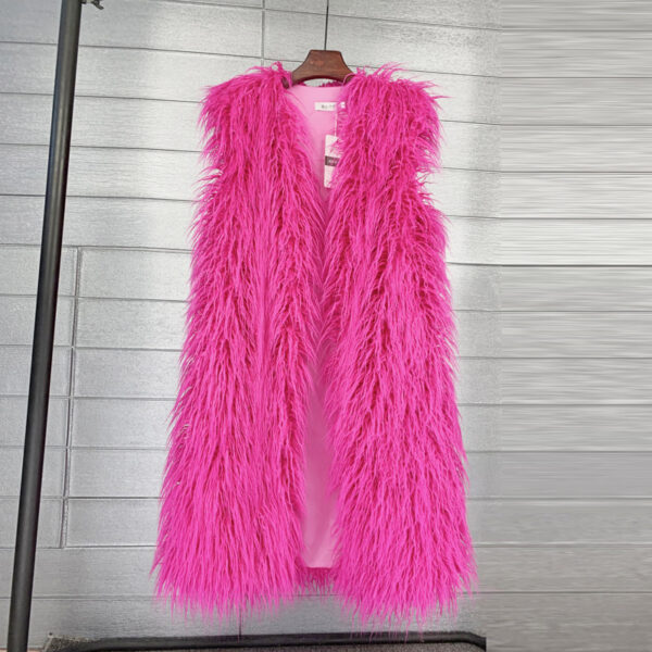 Long  Beach Wool Fur Vest Warm Vest Women's Vest Coat - Image 6