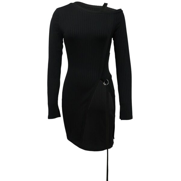 Ladies' Fashion Trend Asymmetrical High Neck Top, Casual Business Versatile, Solid Color Long Sleeved Clothes - Image 2