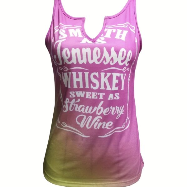 Ladies' Gradient Color Letter Printed Casual Versatile Fashion Vest - Image 3