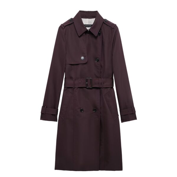 Retro Double-breasted Slim-fit Long-sleeved Lapel Versatile Trench Coat - Image 3