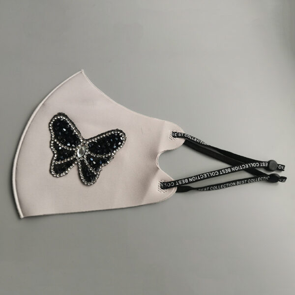 Rhinestone Smiley Butterfly Pattern Sun Block And Dustproof Mask - Image 7