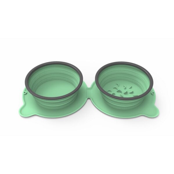 Portable Silicone Double Dog Food Bowls Foldable Non-Slip Cat Bowl Pet Travel Anti-Choking Feeding Bowl Outdoor - Image 8