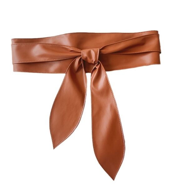 PU Wide Belt Coat Decoration Bandage Waist Seal With Dress - Image 9