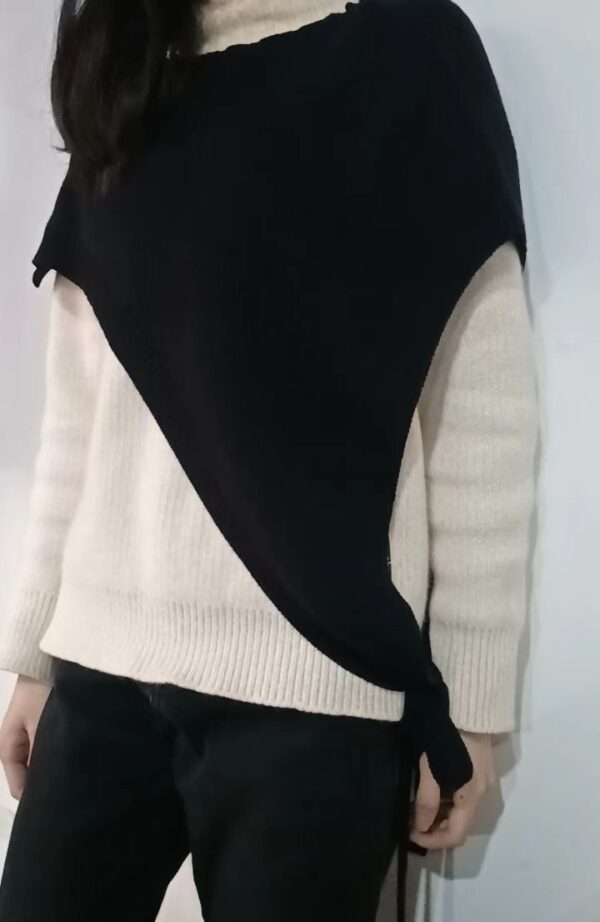 Special-interest Design Versatile Beveled Triangle Knitted Shawl Vest - Image 6