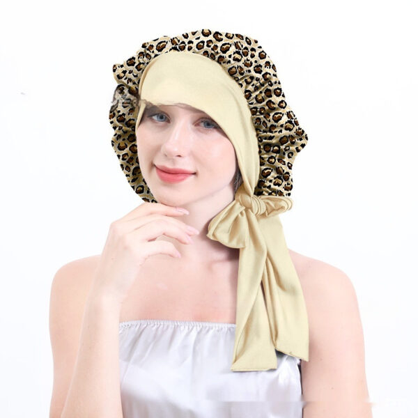Extra Large Stretch European And American Solid Color Ladies Shower Cap - Image 5